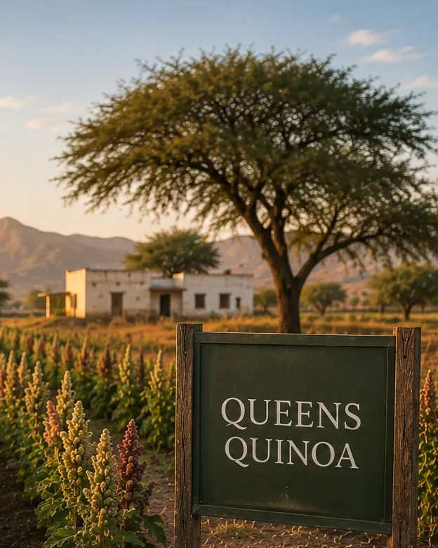 Quinoa fields at the Queens Quinoa farm in Rajasthan
